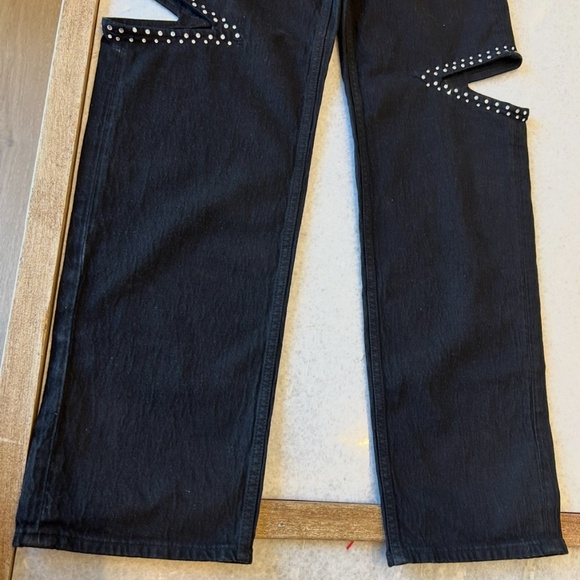 Stoned Aubrey Mid-Rise Cut-Out Straight Jeans - Picture 6 of 7